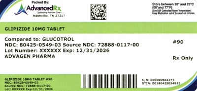 Glipizide 10mg 80425-0549-03.jpg Glipizide 10mg #90 - Glipizide 10mg 80425 0549 03